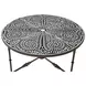 Ozark Black Floral Horn Inlay Round Coffee Table