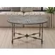 Ozark Black Floral Horn Inlay Round Coffee Table