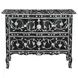 Ozark Black Floral Horn Inlay 2 Drawer Chest
