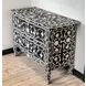 Ozark Black Floral Horn Inlay 2 Drawer Chest