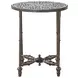 Ozark Black Floral Horn Inlay Rectangular Side Table