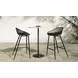 Tori White and Brown Outdoor 30" Round Marble Top Bar Table
