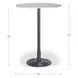 Tori White and Brown Outdoor 30" Round Marble Top Bar Table