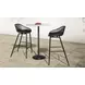 Tori White and Brown Outdoor 30" Round Marble Top Counter Height Dining Table