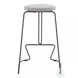 Finn Black Steel And Light Grey Fabric Counter Height Stool Set Of 2