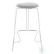 Finn White Steel And Light Grey Fabric Counter Height Stool Set Of 2