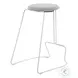 Finn White Steel And Light Grey Fabric Counter Height Stool Set Of 2