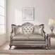 Fiorella Taupe Faux Silk 63" Loveseat