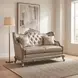 Fiorella Taupe Faux Silk 63" Loveseat