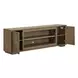 Living Room Console Brown 84" TV Stand with Fireplace Console
