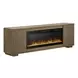 Living Room Console Brown 84" TV Stand with Fireplace