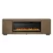Living Room Console Brown 84" TV Stand with Fireplace