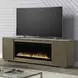 Living Room Console Brown 84" TV Stand with Fireplace