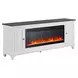 FIRE-BOX-417-80FTS Wirebrushed White and Charcoal 80" TV Stand with Fireplace
