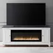 FIRE-BOX-417-80FTS Wirebrushed White and Charcoal 80" TV Stand with Fireplace