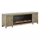 Living Room Console Brown 82" TV Stand with Fireplace