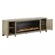 Living Room Console Brown 82" TV Stand with Fireplace
