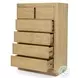 Oakridge Stylish Weathered Tan Natural 6 Drawer Chest