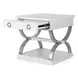 Point Breeze Fresh White and Soft Gray Glaze Rectangular Occasional Table Set with Metal and Casters