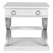 Point Breeze Fresh White and Soft Gray Glaze Rectangular Occasional Table Set with Metal and Casters