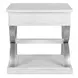 Point Breeze Fresh White and Soft Gray Glaze Rectangular End Table with Metal