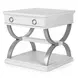 Point Breeze Fresh White and Soft Gray Glaze Rectangular Occasional Table Set with Metal and Casters