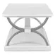 Point Breeze Fresh White and Soft Gray Glaze Rectangular Occasional Table Set with Metal and Casters