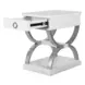 Point Breeze Fresh White and Soft Gray Glaze Rectangular Occasional Table Set with Metal and Casters