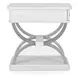 Point Breeze Fresh White and Soft Gray Glaze Rectangular Chairside Table with Metal