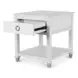 Point Breeze Fresh White and Soft Gray Glaze Rectangular Occasional Table Set with Casters