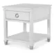 Point Breeze Fresh White and Soft Gray Glaze Rectangular Occasional Table Set with Casters