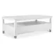 Point Breeze Fresh White and Soft Gray Glaze Rectangular Cocktail Table with Casters