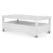 Point Breeze Fresh White and Soft Gray Glaze Rectangular Cocktail Table with Casters