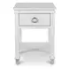 Point Breeze Fresh White and Soft Gray Glaze Rectangular Occasional Table Set with Casters