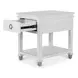 Point Breeze Fresh White and Soft Gray Glaze Rectangular Occasional Table Set with Casters