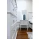 Coastal Point Fresh White and Soft Grey Glaze 1 Drawer Open Nightstand with USB Charging