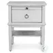 Coastal Point Fresh White and Soft Grey Glaze 1 Drawer Open Nightstand with USB Charging