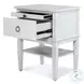 Coastal Point Fresh White and Soft Grey Glaze 1 Drawer Open Nightstand with USB Charging