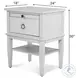 Coastal Point Fresh White and Soft Grey Glaze 1 Drawer Open Nightstand with USB Charging