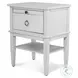 Coastal Point Fresh White and Soft Grey Glaze 1 Drawer Open Nightstand with USB Charging