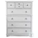 Coastal Point Fresh White and Soft Grey Glaze 7 Drawer Chest