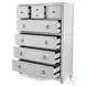 Coastal Point Fresh White and Soft Grey Glaze 7 Drawer Chest