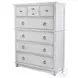 Coastal Point Fresh White and Soft Grey Glaze 7 Drawer Chest