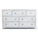 Coastal Point Fresh White and Soft Grey Glaze 7 Drawer Dresser
