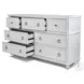 Coastal Point Fresh White and Soft Grey Glaze 7 Drawer Dresser