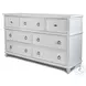 Coastal Point Fresh White and Soft Grey Glaze 7 Drawer Dresser