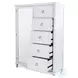 Coastal Point Fresh White and Soft Grey Glaze 5 Drawer 1 Mirrored Door Chest