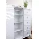 Coastal Point Fresh White and Soft Grey Glaze 5 Drawer 1 Mirrored Door Chest