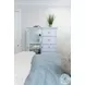 Coastal Point Fresh White and Soft Grey Glaze 5 Drawer 1 Mirrored Door Chest