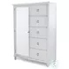 Coastal Point Fresh White and Soft Grey Glaze 5 Drawer 1 Mirrored Door Chest